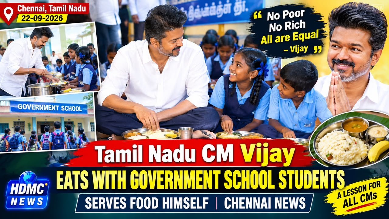 Tamil Nadu CM Vijay Eats With Government School Students | Serves Food Himself | Chennai News