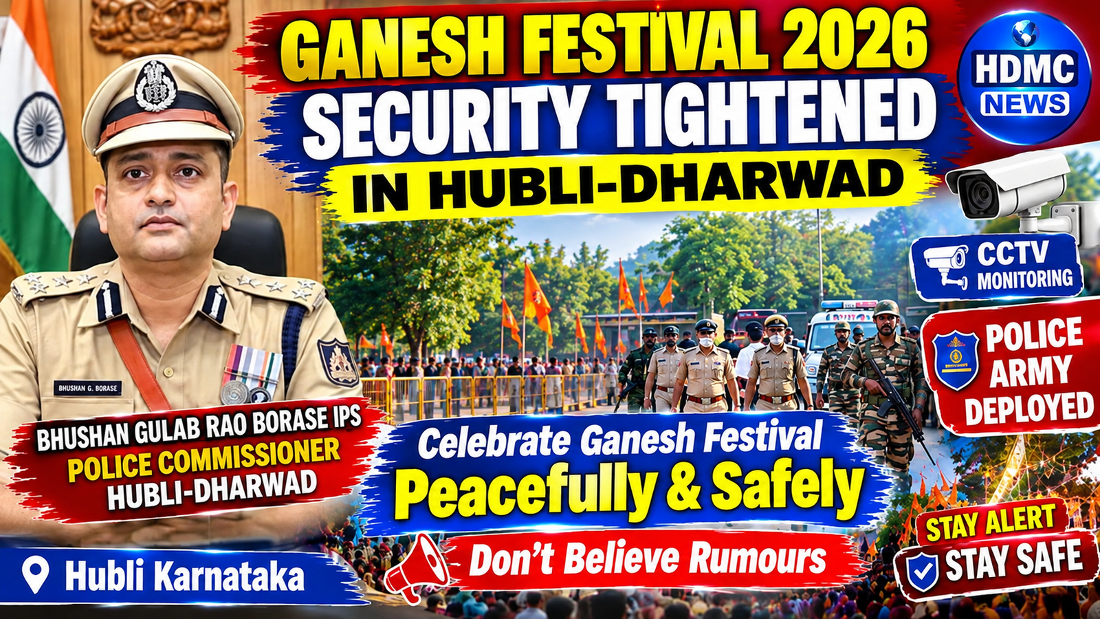 Ganesh Festival 2026: Hubli-Dharwad Police Tighten Security | Commissioner Bhushan Borase IPS Big Message