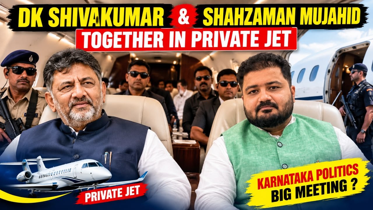 Headline: DK Shivakumar and Shahzaman Mujahid – Private Jet Travel Sparks Political Interest